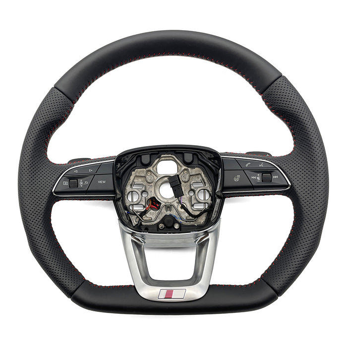 Multi functional semi perforated leather sports steering wheel with heating, For Audi Q3