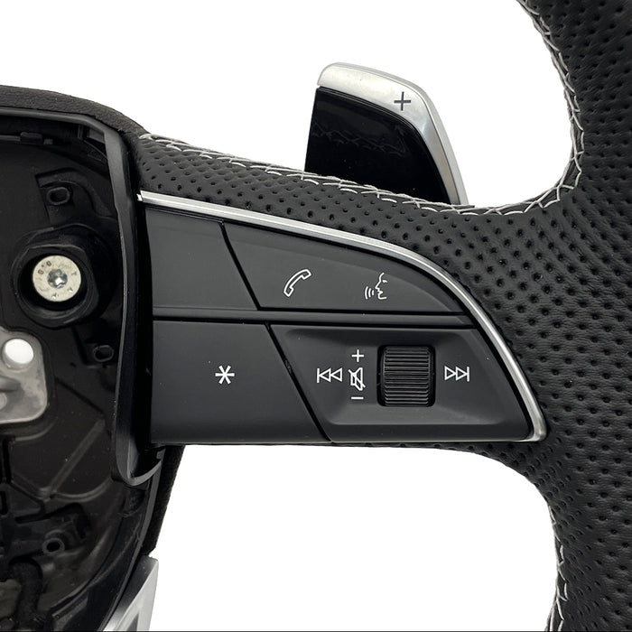 Multi functional semi perforated flat bottomed sports steering wheel, For Audi Q5 FY Q7