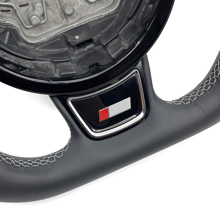 Multi functional semi suede leather flat bottomed sports steering wheel, suitable for Audi A6 C7