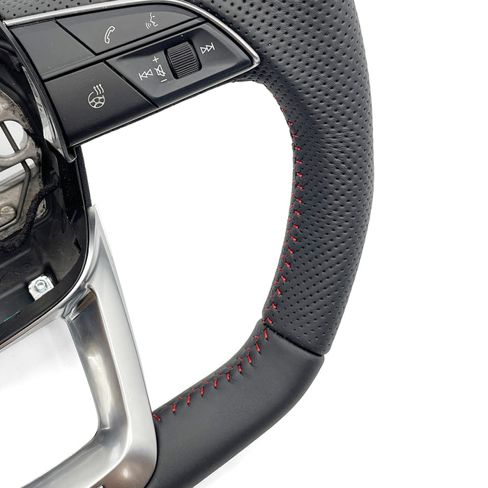 Multi functional semi perforated leather sports steering wheel with heating, For Audi Q3