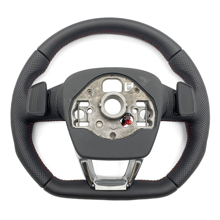 Multi functional semi perforated leather sports steering wheel with heating, For Audi Q3