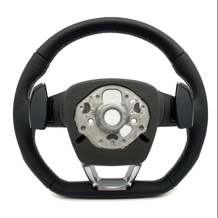 Multi functional semi perforated flat bottomed sports steering wheel, For Audi Q5 FY Q7