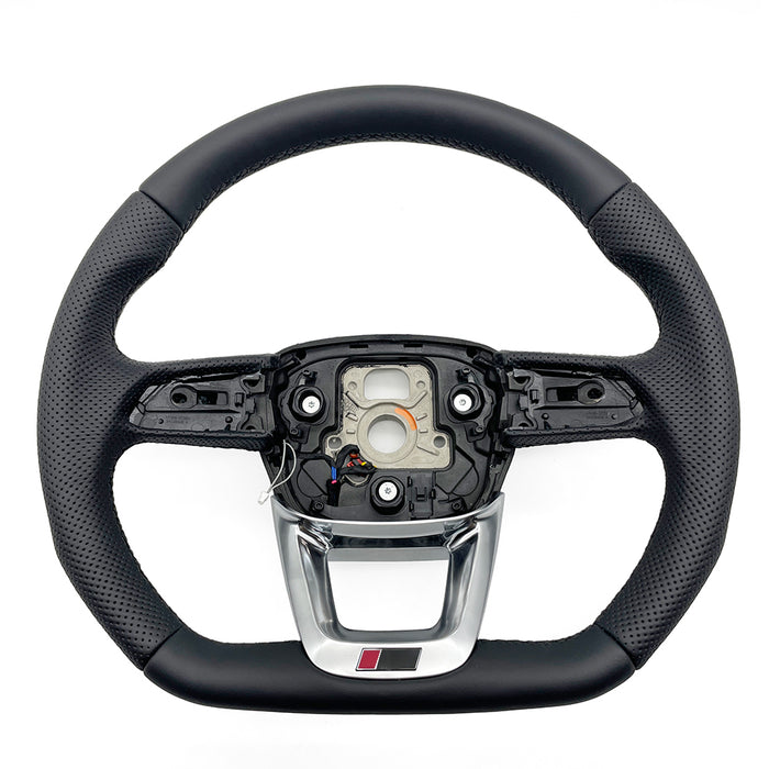 Multi functional semi perforated leather flat bottomed sports steering wheel with heating,For Audi Q5 FY Q7