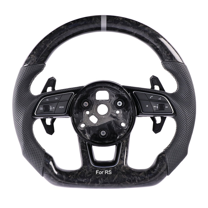 Multi functional forged carbon fiber flat bottomed sports steering wheel, suitable for Audi A4 B9 A3 A5 S3 S4