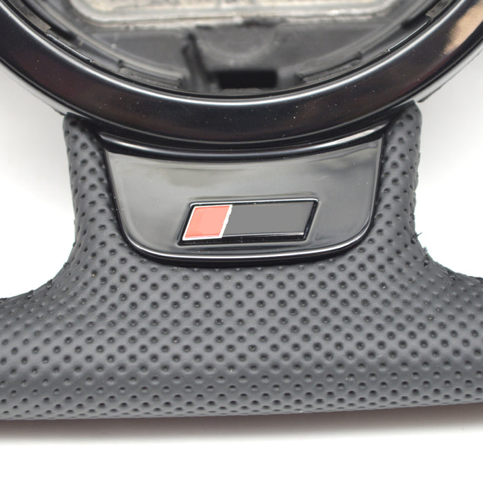 Multi functional fully perforated leather flat bottomed sports steering wheel, suitable for Audi A6 C7