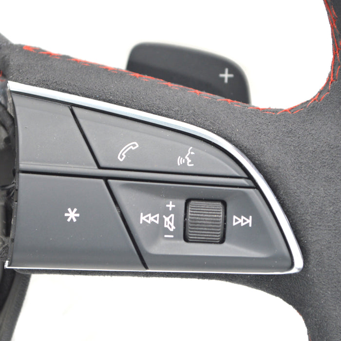 Multi functional suede red line sports steering wheel,For Audi Q3