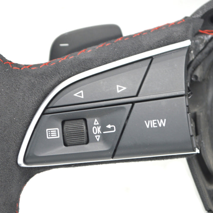 Multi functional suede red line sports steering wheel,For Audi Q3