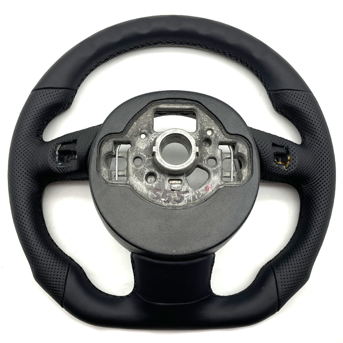 Multi functional semi perforated leather flat bottomed sports steering wheel, suitable for Audi A6 C7