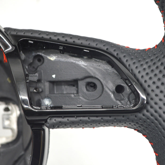 Multi functional perforated flat bottomed sports steering wheel with paddle holes,For Audi A3 8V A4 B8 A5 A6 A7 Q3 Q5 Q7