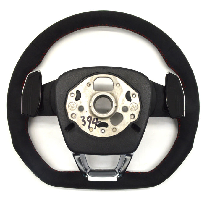 Multi functional full suede red line flat bottomed sports steering wheel, For Audi Q5 FY Q7