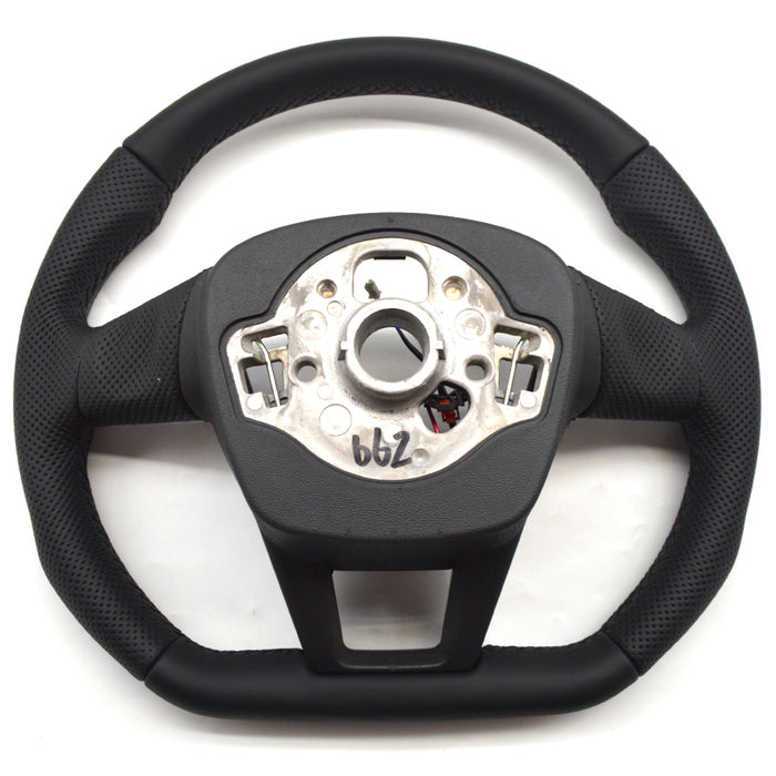 Multi functional semi perforated leather flat bottomed sports steering wheel with heating, suitable for Audi A6 C8