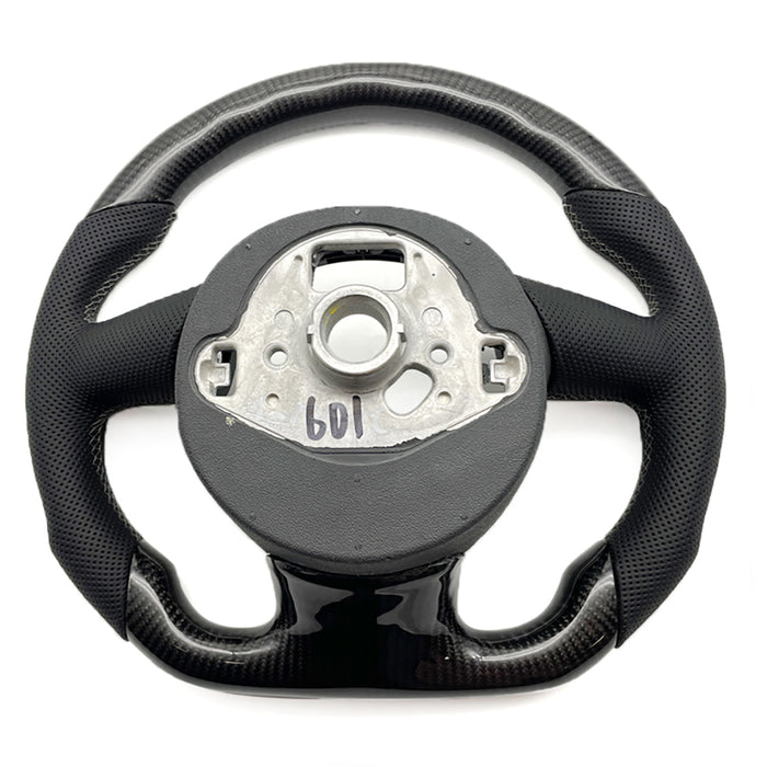 Multi functional carbon fiber perforated leather flat bottomed sports steering wheel, For Audi A3 8V A4 B8 A5 A6 A7 Q3 Q5 Q7