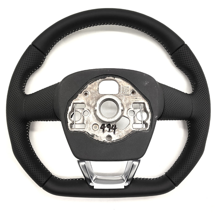 Multi functional leather semi perforated flat bottomed sports steering wheel,For Audi Q3