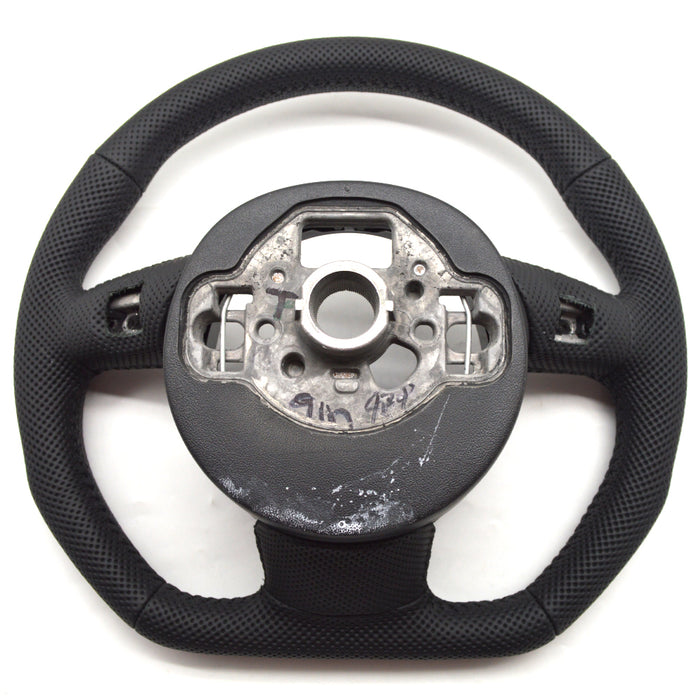 Multi functional fully perforated leather flat bottomed sports steering wheel, suitable for Audi A6 C7