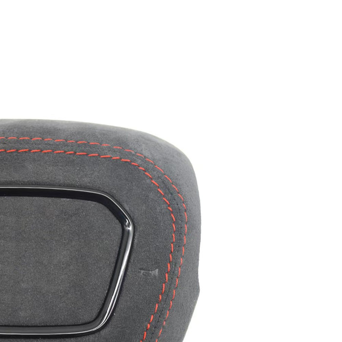 Multi functional full suede red line flat bottomed sports steering wheel, For Audi Q5 FY Q7